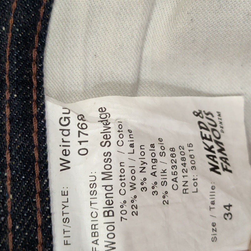 Naked & Famous Weird Guy Wool Blend Moss Selvedge - Picture 11 of 12